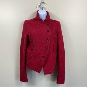 Free People asymmetrical linen/wool coat